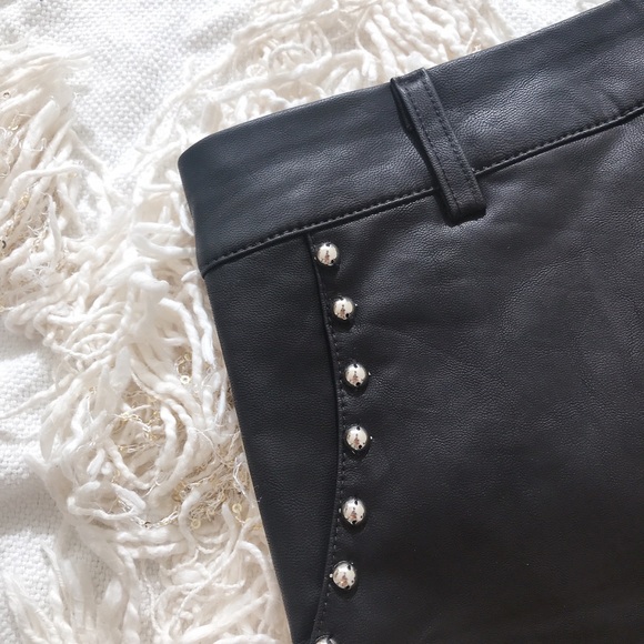 F21 Studded Faux High Waisted Leather Shorts 💕💕 - Picture 2 of 5